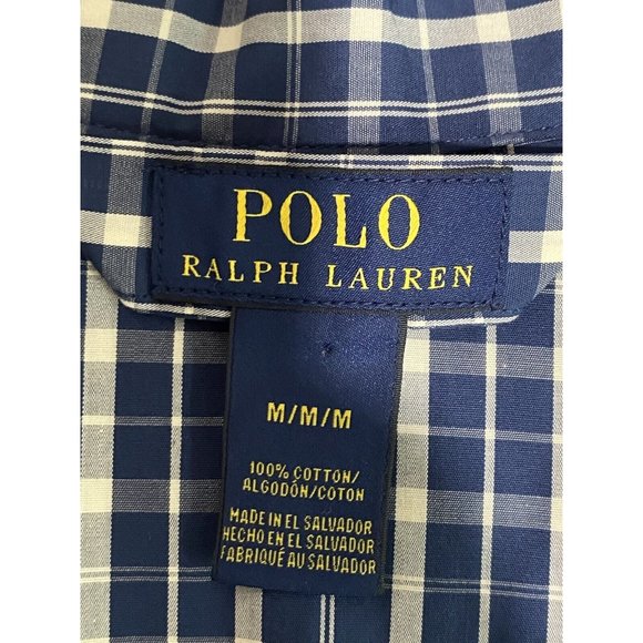 Polo Ralph Lauren Men’s Sleepwear Pajama Top Plaid Button Up Top Size Medium - Picture 6 of 7